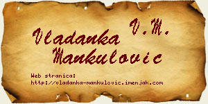 Vladanka Mankulović vizit kartica
